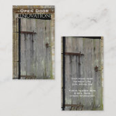 Vieux carte de visite en bois élégant de porte (Devant / Derrière)