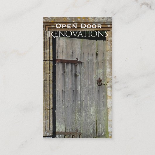 Vieux carte de visite en bois élégant de porte (Devant)