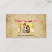 Vieux carte de visite vintage grunge de mariage (Dos)