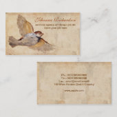 vieux carte de visite vintage sale d'oiseau (Devant / Derrière)