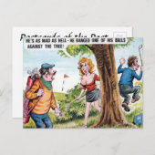 Vieux Carte Postale - Comic - Golf (Devant / Derrière)