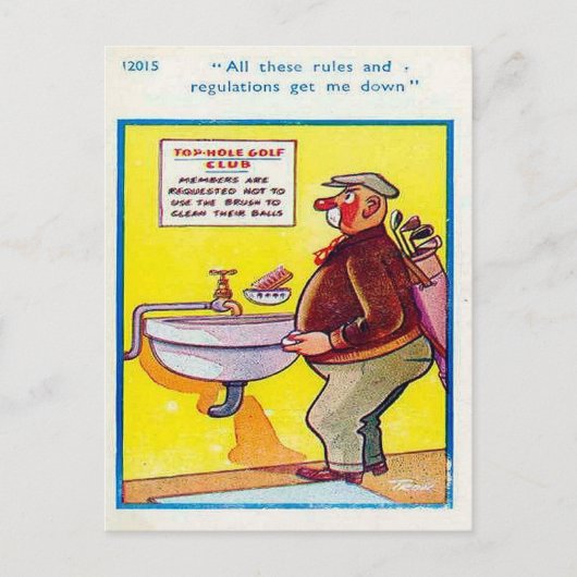 Vieux Carte Postale - Comic - Golf (Devant)