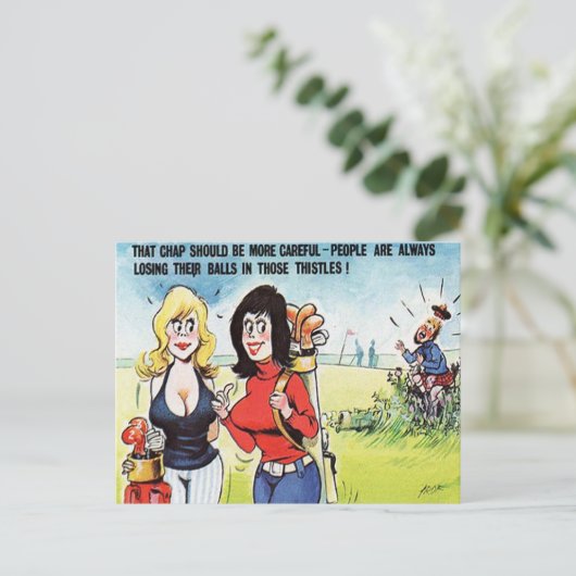 Vieux Carte Postale - Comic - Golf (Debout devant)