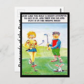 Vieux Carte Postale - Comic - Golf (Devant / Derrière)