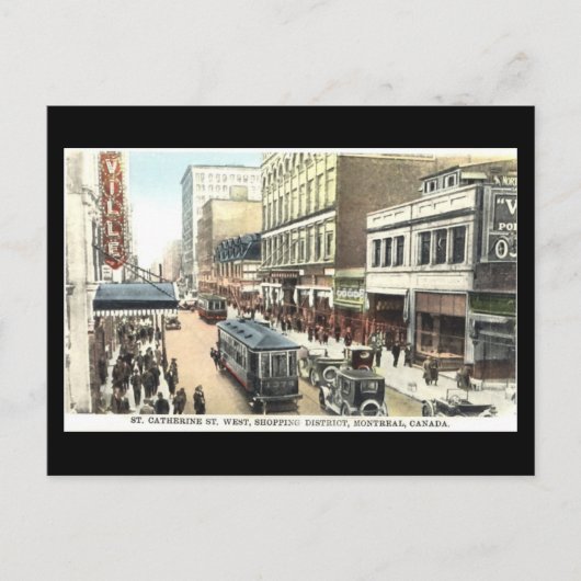 Vieux Carte postale, Montréal, rue Sainte-Catherin (Devant)