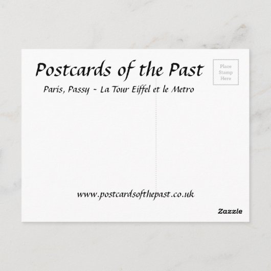 Vieux Carte Postale - Paris, Passy - Tour Eiffel (Dos)