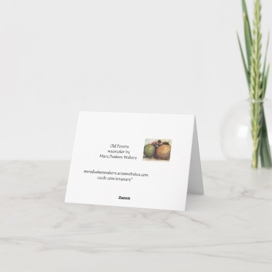 Vieux carte pour notes de poterie (Dos)