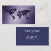 Vieux cartes de visite de carte de globe (Devant / Derrière)