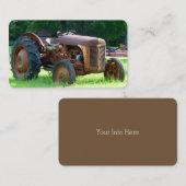 Vieux Cartes de visite de tracteurs rustiques (Devant / Derrière)