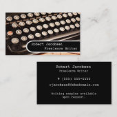 Vieux cartes de visite d'écrivain indépendant de (Devant / Derrière)