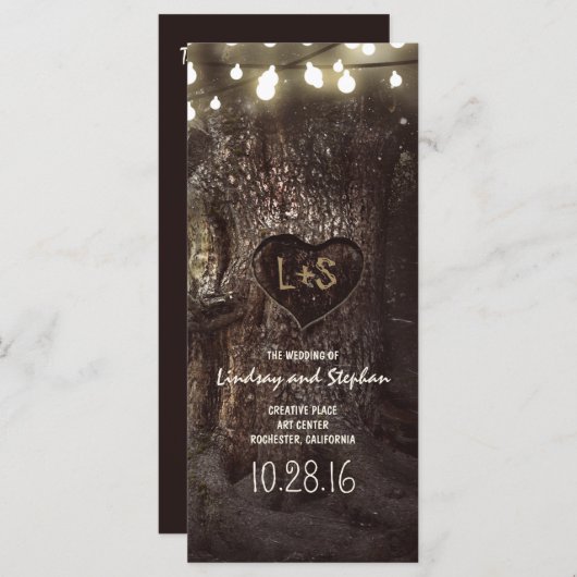 vieux chêne programmes de mariage rustique (Devant / Derrière)