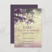 Vieux chêne violet lumières mariage cartes RSVP (Devant / Derrière)