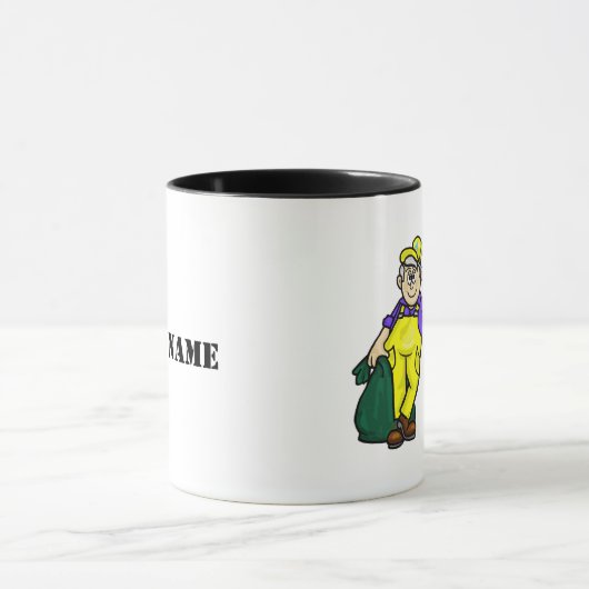 Vieux cheveux gris poubelle homme café Mug (Centre)