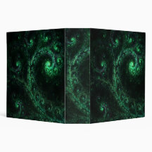 Vieux Classeur fractal de la spirale verte et noir
