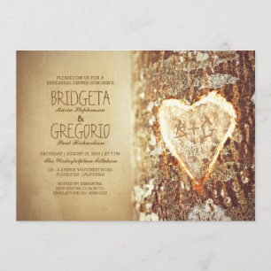 vieux coeur rustique répétition dîner invitations