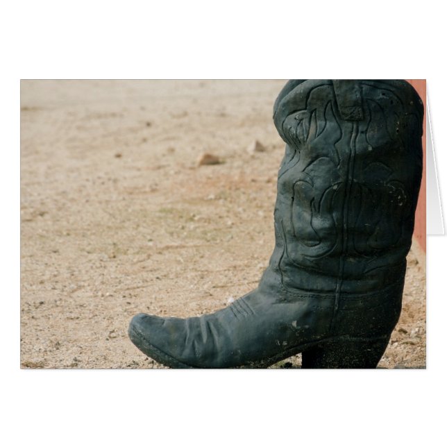 Vieux Cowboy Boot Blank Greet Card (Devant horizontal)
