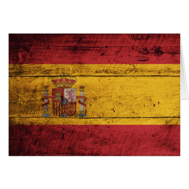 Vieux drapeau en bois de l'Espagne (Devant Horizontal)