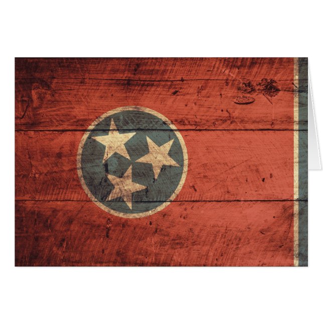 Vieux drapeau en bois du Tennessee ; (Devant Horizontal)