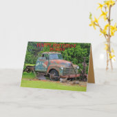 Vieux équipement agricole Carte de voeux Anniversa (Fleur jaune)