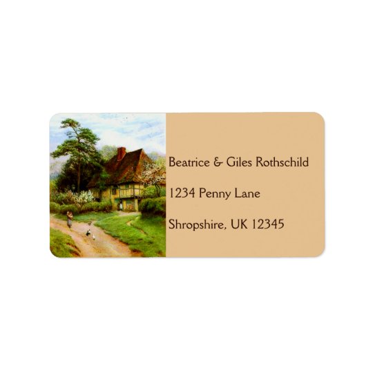 Vieux étiquettes de adresse anglais de cottage de