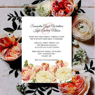 Vieux Faire-part de mariage Rose blancs