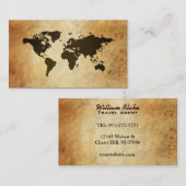 Vieux globe de carte de cartes de visite (Devant / Derrière)