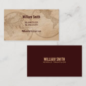 Vieux globe de carte de cartes de visite (Devant / Derrière)