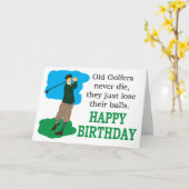Vieux golfeurs ne meurent jamais Carte Anniversair (Fleur jaune)