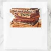 vieux livres dans un autocollant de bibliothèque d (Sac)