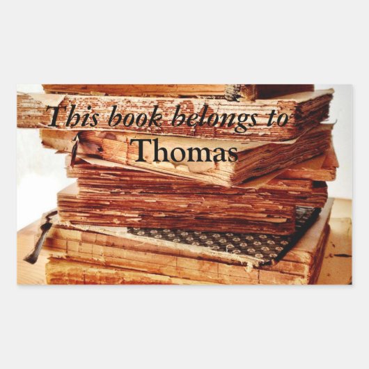 vieux livres dans un autocollant de bibliothèque d (Devant)