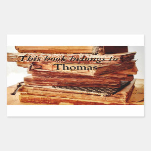 vieux livres dans un autocollant de bibliothèque d