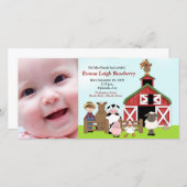 Vieux MacDonald Farm 8x4 Faire-part de naissance p (Devant / Derrière)