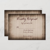 Vieux Mariage campagnard en bois rustique Cartes R (Devant / Derrière)