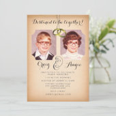 Vieux Mariage Photos Invitation photo (Debout devant)