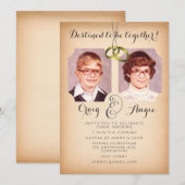 Vieux Mariage Photos Invitation photo (Devant / Derrière)