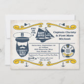 Vieux marin Nautique Bébé Douche Invitations (Devant)