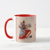 Vieux mode Noël Shopping Café Mug (Gauche)