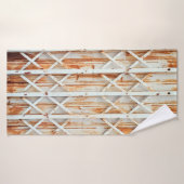 Vieux panneaux de portes en fer sont rouillés. abs (Serviette de bain)