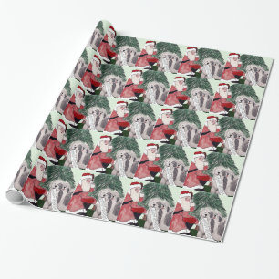 Vieux papier anglais d'emballage cadeau de chien