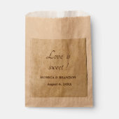 Vieux papier rustique vintage mariage sacs de fave (Devant)