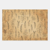 Vieux papier Texture & Ligne Art Eucalyptus (Devant 2)