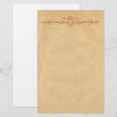 Vieux parchemin avec la papeterie d'ornement (Devant / Derrière)