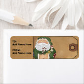 Vieux Père Noël Étiquettes cadeaux (En situation)