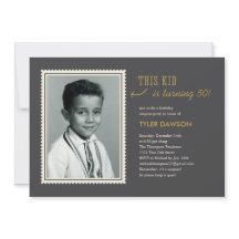 Vieux Photo Surprise Invitations de fête d'anniver
