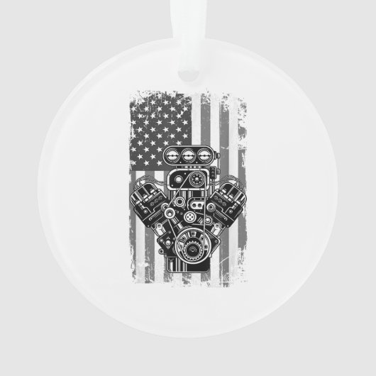 Vieux Piston de Voiture de Muscle de Drapeau Améri (dos)