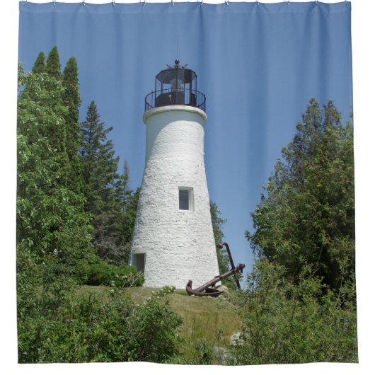 Vieux Presque Isle Lighthouse rideau de douche (Devant)