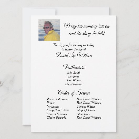 Vieux programme funéraire des tracteurs rouges (Dos)