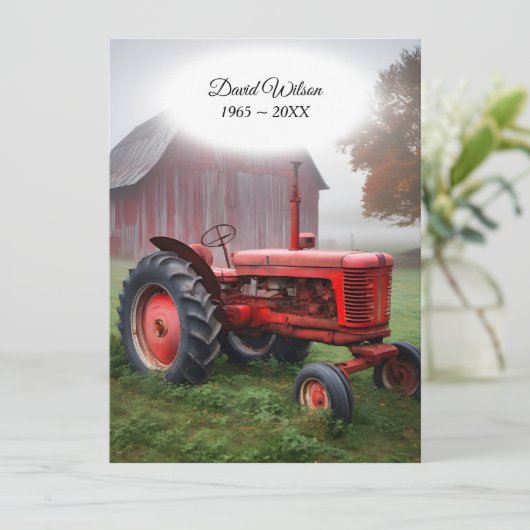 Vieux programme funéraire des tracteurs rouges (Debout devant)