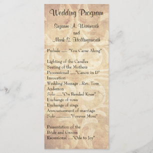 Vieux programmes de mariage de mode