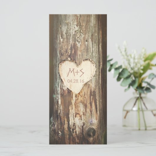 Vieux programmes de mariage rustique dans le coeur (Debout devant)